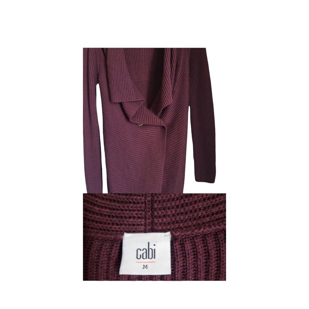Cabi Womens Cardigan M Purple Mauve Grape Regal Button Closure Long Sweater Long - Picture 7 of 9